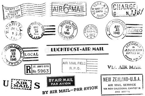 Stamps Air Mail Scrapbook Paper Crafts Clear Stamps