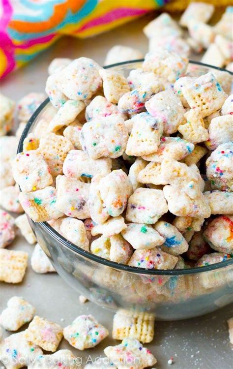 Melt white candy melts and pour them over a box of chex cereal. 100 Party Chex Mix Puppy Chow Recipes and Appetizers | Dessert recipes, Cupcake puppy chow, Food