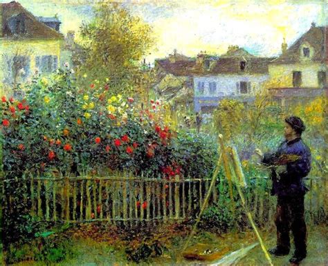 Pierre Auguste Renoir Monet Painting In His Garden At Argenteuil 1873