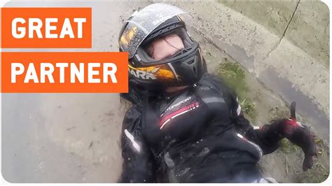 Motorcyclist Saves Girlfriend After Smash In Rain Life Saver Youtube