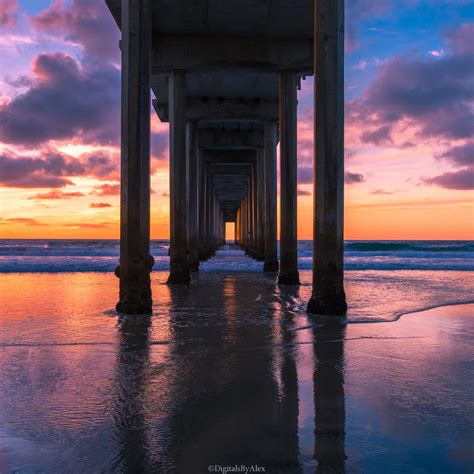 Majestic Sunset At The Scripps Pier San Diego Ca Rpics