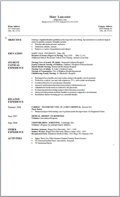 Whether you just graduated college or are about to graduate, this extensive guide on how to write the best fresher resume format will help you get the job you always wanted. Sample Nursing Resume - New Graduate Nurse | Nursing ...