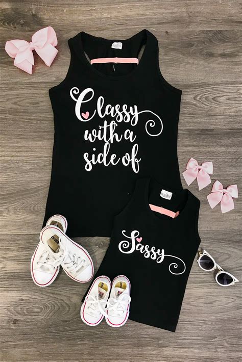 mommy and me classy with a side of and sassy tank tops mommy daughter outfits mommy and