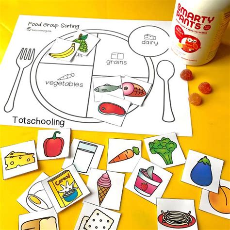 Food online worksheet for grade 1. Teach Kids About Healthy Eating with a Food Group Sorting ...