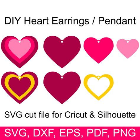 Stacked Heart Earrings Svg Files And Diy Jewelry Templates To Make