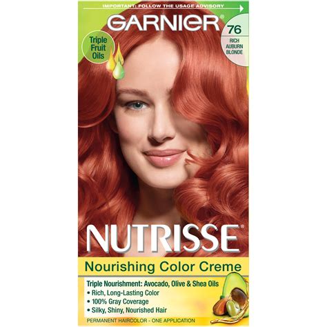 Try our auburn hair dye. Garnier 76 Rich Auburn Blonde (Hot Tamale) Nourishing ...