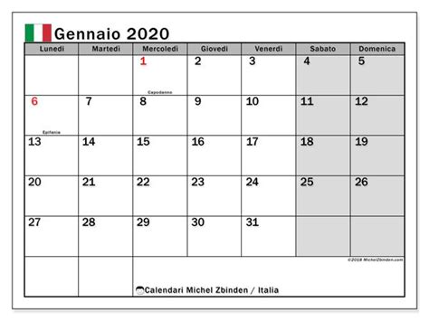 Calendario Gennaio 2020 Da Stampare Gratis The Coffee Table