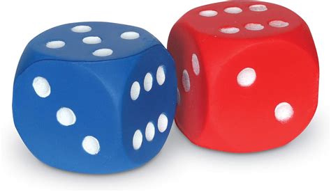 Learning Resources Foam Dice Dot Dice Red And Blue 6 Sided Foam Dice