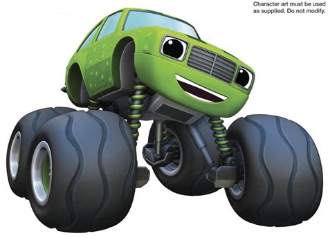 A Green Monster Truck With Big Tires On It S Back Wheels And Smiling Face