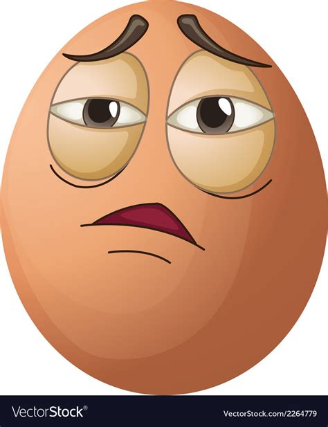 An Egg With A Tired Face Royalty Free Vector Image