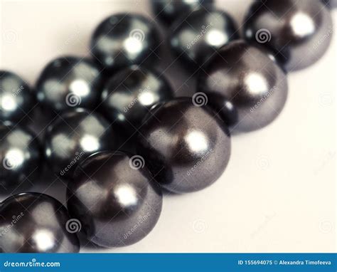 Black Pearls Texture Stock Image Image Of Close Elegant 155694075