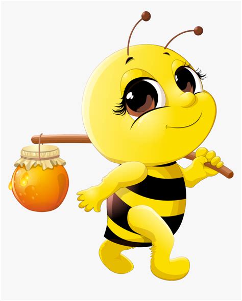 Honey Bee Cartoon Clip Art Cartoon Honey Bee Drawing Hd Png Download