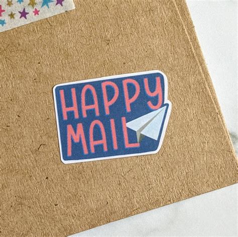 Happy Mail Stickers Small Business Shipping Supplies Etsy