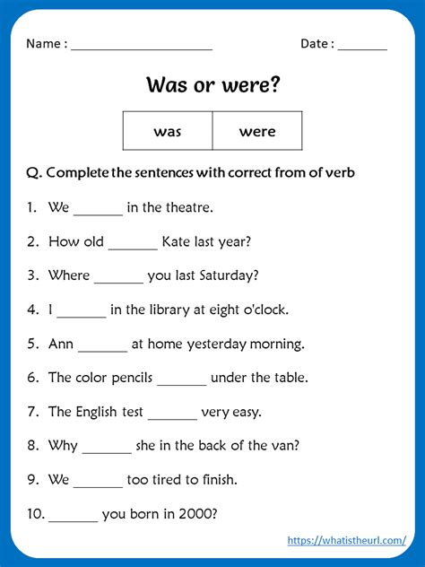 Was Or Were English Esl Worksheets For Distance