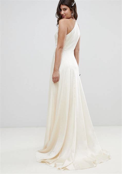 Asos Bridal Satin Panelled Wedding Dress With Fish Tail New Wedding