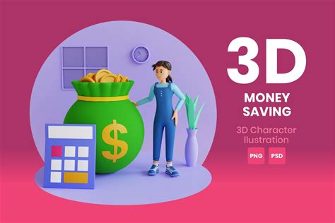 Money Saving 3d Character Illustration Graphic By Imoogigraphic