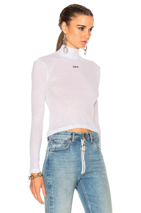 Off White Co Virgil Abloh Cotton Wife Beater Turtleneck