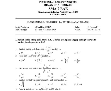 Kunci Jawaban Usbn Matematika 2021 Smk Delinewstv