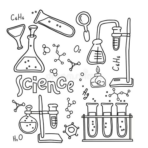 Science Laboratory Equipment Doodle Style Stock Illustrations 689