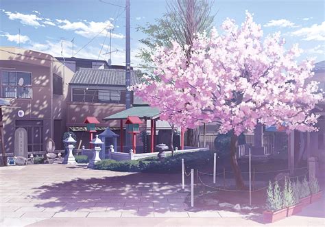 Building Cherry Blossoms Isou Nagi Nobody Original Scenic Tree Cherry