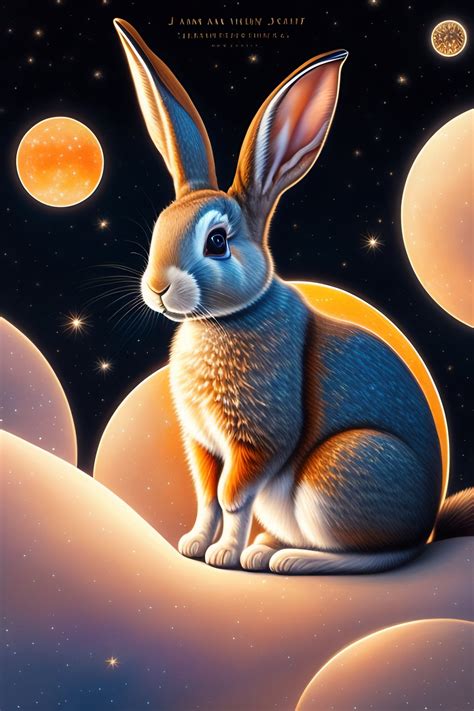 Lexica 2023 New Year Card For A Lost Sci Fi Rabbit Space Rabbit