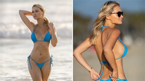 Swedish Model Ella Rose Cools Off In Tiny Blue Bikini