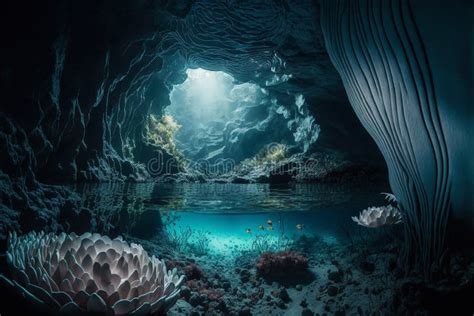 Underwater Cave Ai Generative Render Stock Illustration Illustration