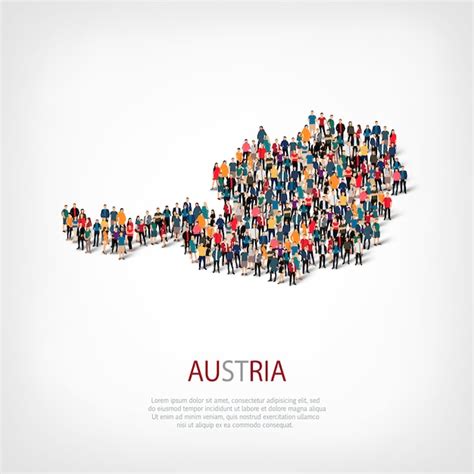 Premium Vector People Map Country Austria