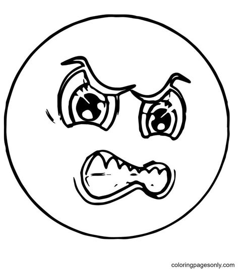 Angry Face Coloring Pages Coloring Home