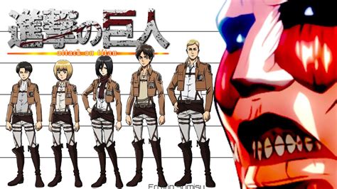 Attack On Titan Characters Height Comparison Youtube