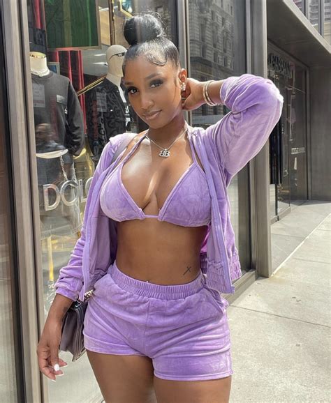 Bernice Burgos Serves Up Positive Purple Vibes In Fashion Nova Three Piece Set Fashion Bomb Daily