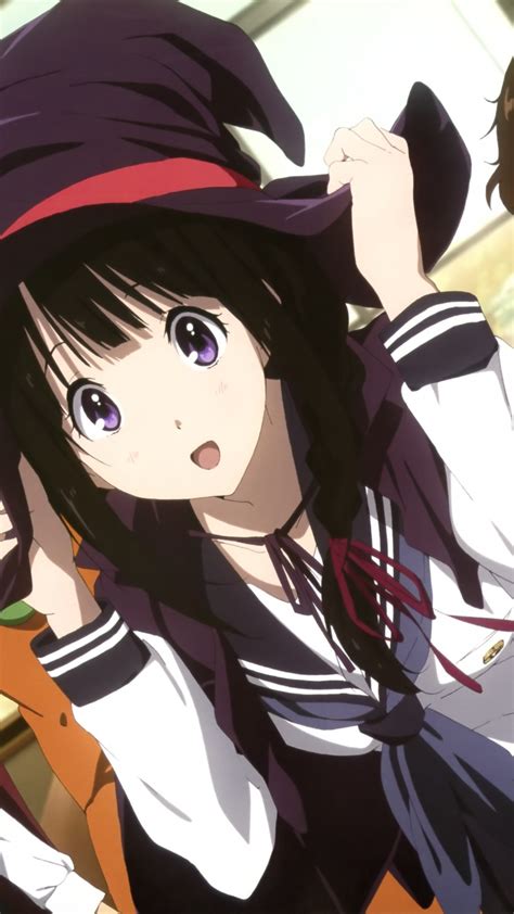 hyouka chitanda eru oreki houtarou fukube satoshi simple black haired anime girl