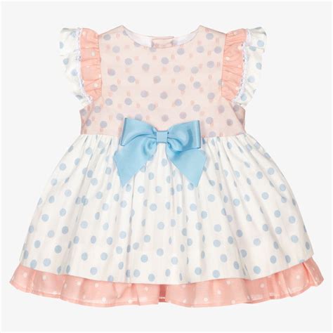 Miranda Baby Girls Pink Spot Dress Set Childrensalon
