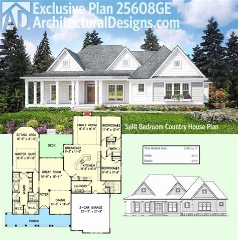 Image Result For White Modern Farmhouse Rambler House Plans Farmhouse Country House Floor