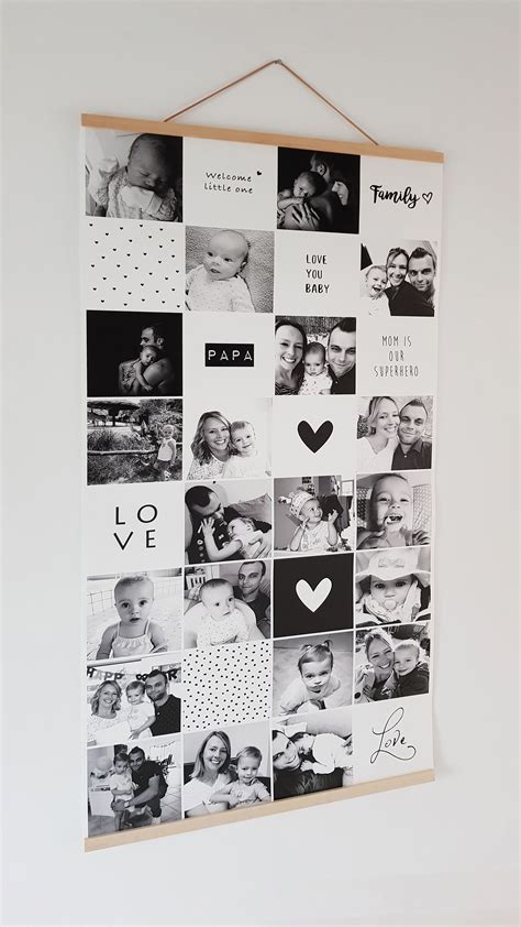 A Wall Hanging With Many Different Pictures And Words On It S Side Along With The Word Love