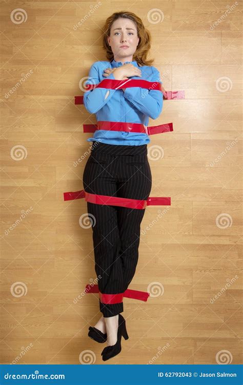 Woman Stuck To The Floor Stock Image Image Of Lying 62792043