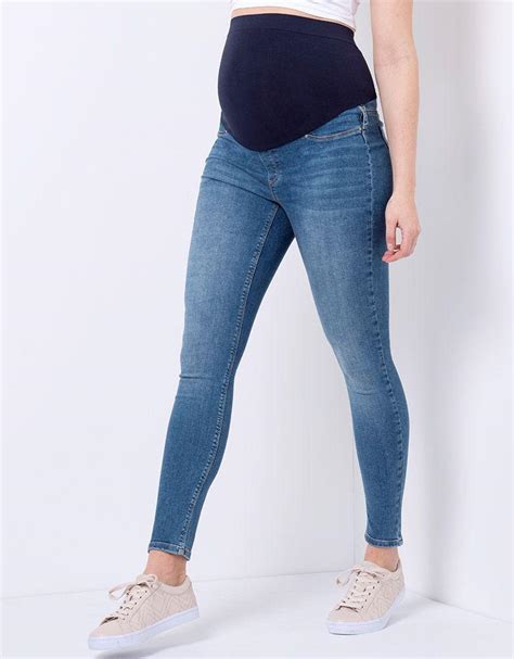 Seraphine Denim Over Bump Super Skinny Maternity Jeans In Blue Lyst