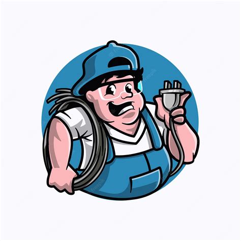 Premium Vector Fat Boy Electrical Cartoon Character