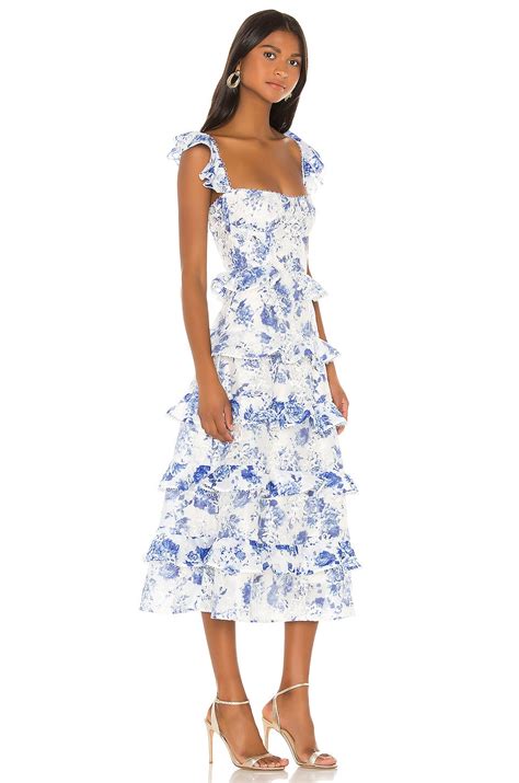 V Chapman Maribelle Dress In French Blue Floral Revolve