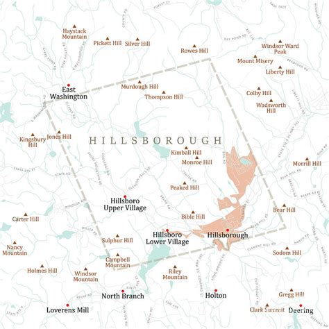 Nh Hillsborough Hillsborough Vector Road Map Digital Art By Frank