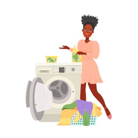 Black Woman Laundromat Stock Vectors Istock