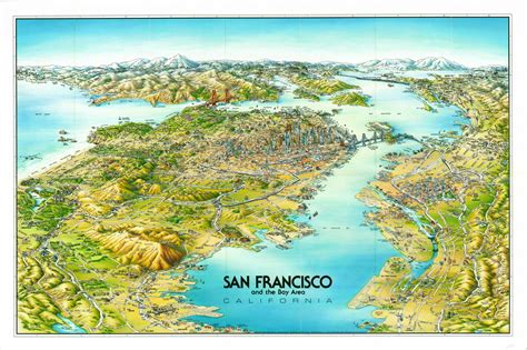 San Francisco And The Bay Area California Curtis Wright Maps