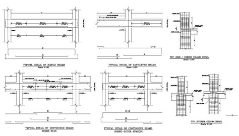Beam And Column Reinforce Detail Drawing In Dwg Autocad File Cadbull
