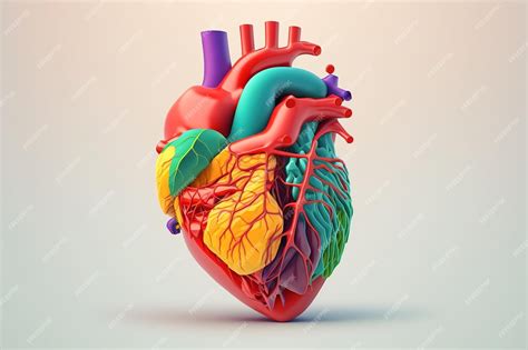 Premium Photo Heart Cute Cartoon Healthy Human Anatomy Internal Organ
