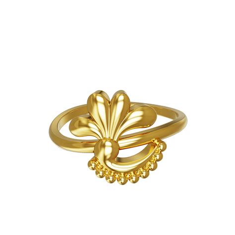 Plain Floral Design Gold Ring 07 14 Spe Goldchennai