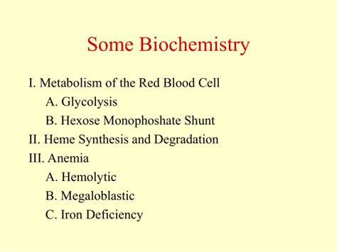 Powerpoint Presentation Hematology System Biochemistry