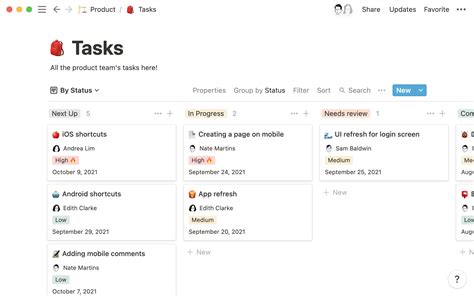 Notion Task List Template