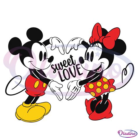 Sweet Love Mickey And Minnie Svg Digital File Mickey Valentines Day