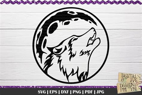 Wolf Silhouette Mountain Svg Stencils For Wood Signs Howl At The