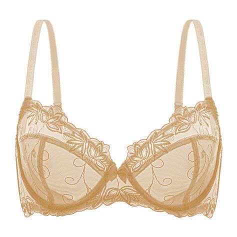Wingslove Womens Sexy Lace Push Up Bra Plus Size Embroidered Sheer
